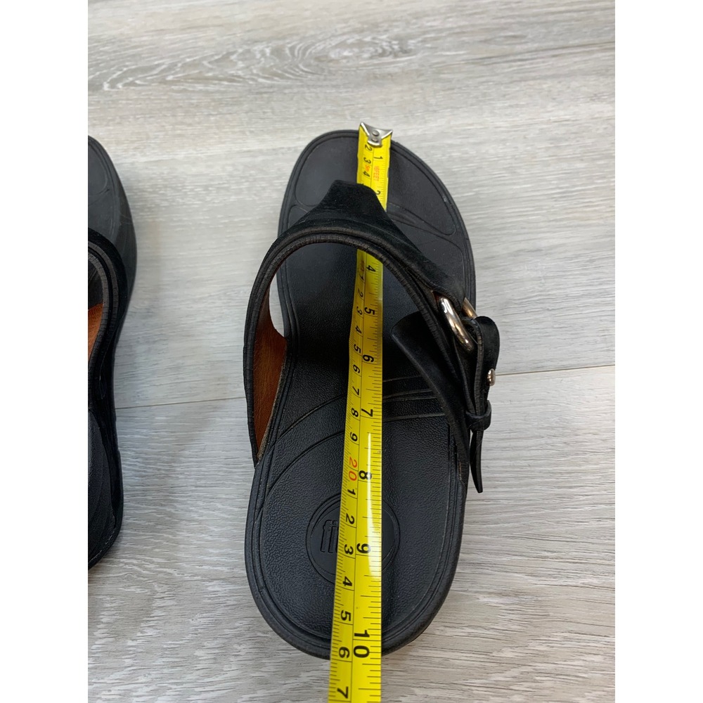 FitFlop Women's Flare Suede Thong Sandals Black 8 Casual Comfort Shoes - Picture 7 of 10